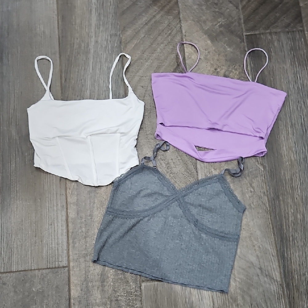 Set of Three Crop Tops - Size Sm/med